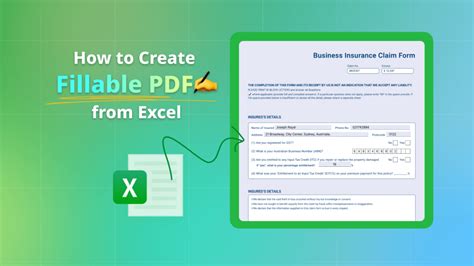 Create Fillable PDF from Excel Step-by-Step