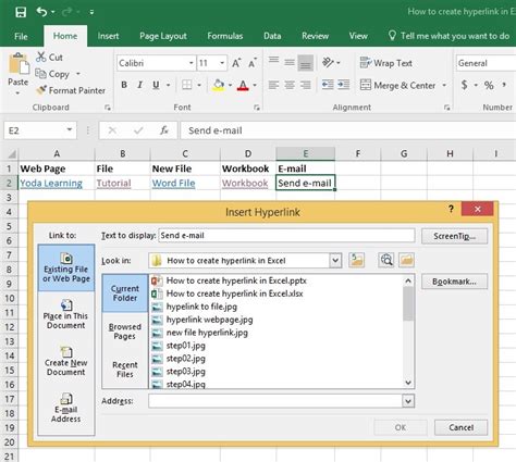 Creating Hyperlinks in Excel to Open PDF Files