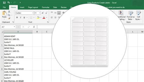 Create Label Template Cell Size