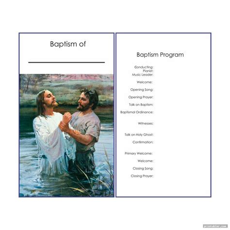 Create LDS Baptism Program Template Example