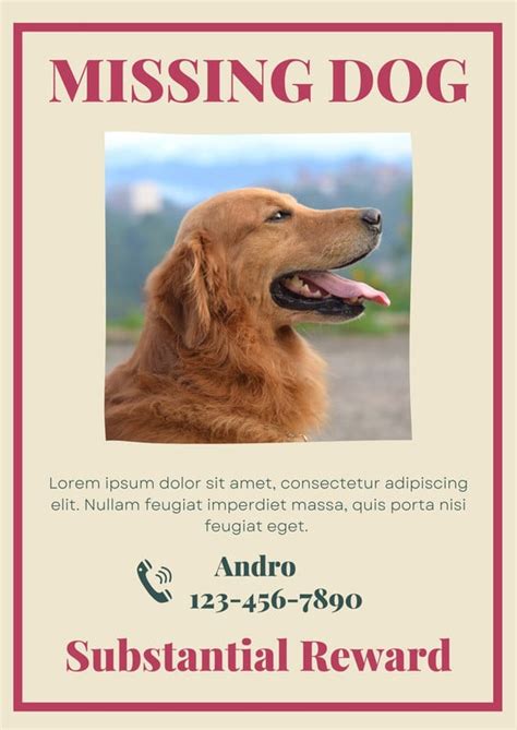 Google Docs is a free online word processing software that can be used to create a missing dog flyer template