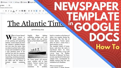 Create Newspaper Template Google Docs Tutorial