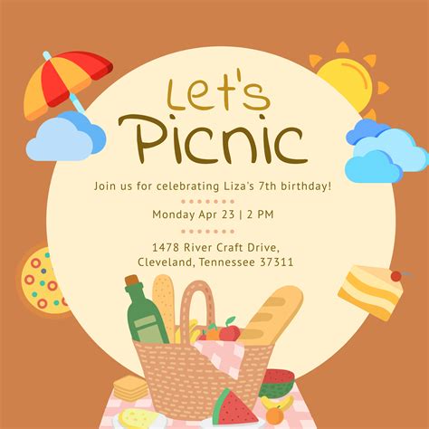 Create Your Own Picnic Invitation Template