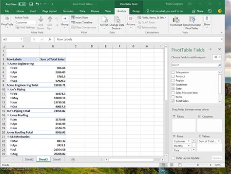 Create pivot table charts in Excel