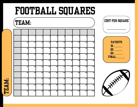 Create Printable Football Squares Template