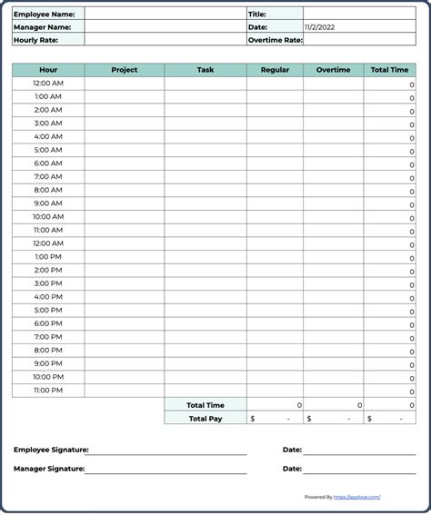 Create Printable Timesheet Template