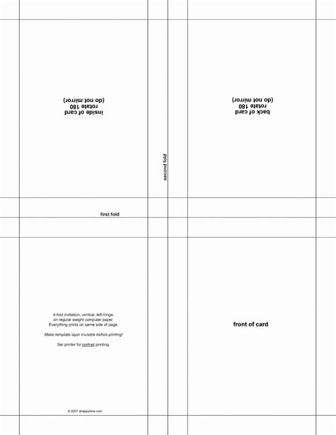 Create quarter fold card template using word processor