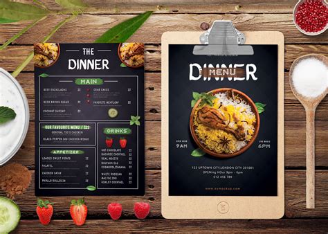 A Restaurant Menu With Photoshop Template