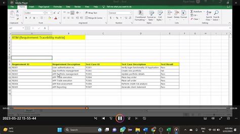 Create RTM in Excel