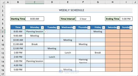 Creating a schedule and timeline