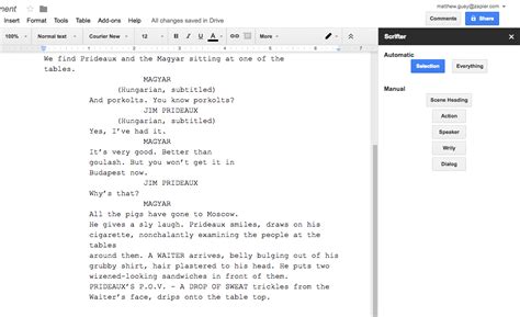 How to create a screenplay template for Google Docs