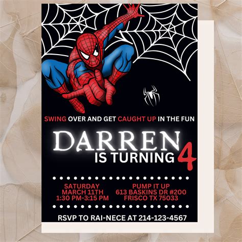 Create Spiderman Birthday Invitation Template