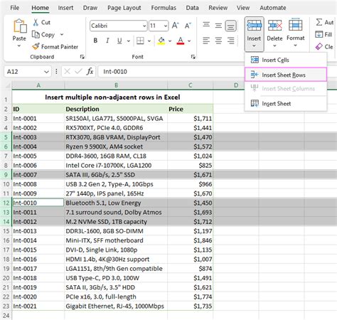 Excel Subtotal Feature