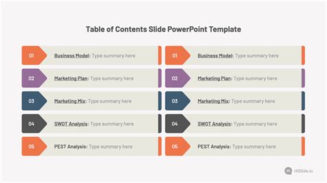 Create Table of Contents PowerPoint Template