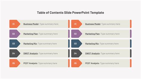 Create Table of Contents PowerPoint Template