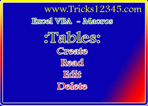 Create Table in VBA