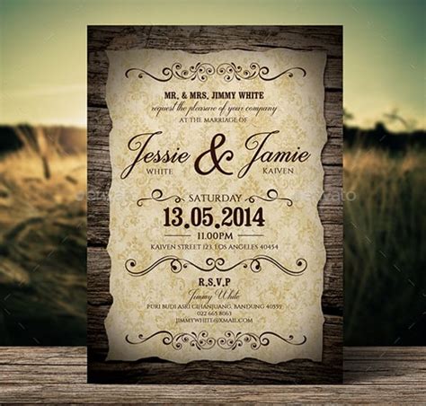 Create Your Own Vintage Wedding Invitation Templates