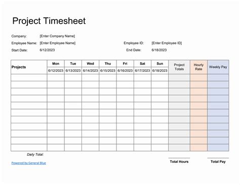 Create Weekly Timesheet Template