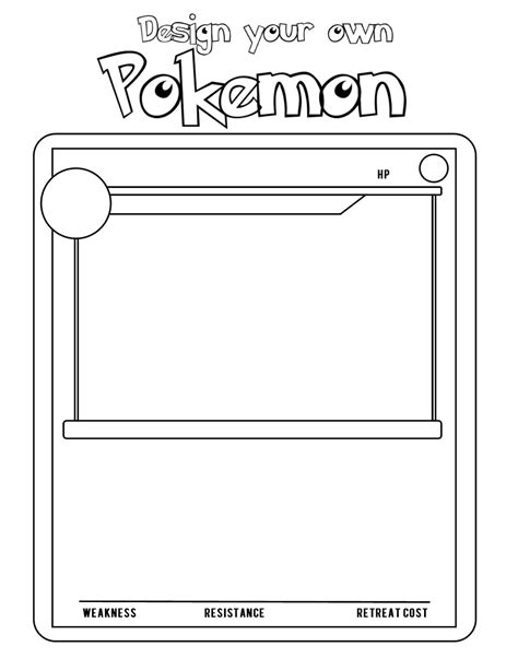 Create Your Own Pokémon Card Coloring Pages