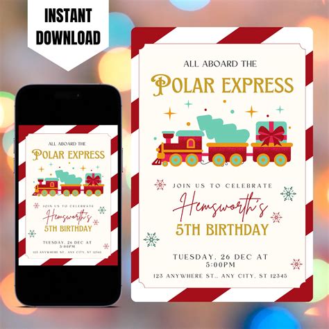 Create Your Own Polar Express Invitation Template