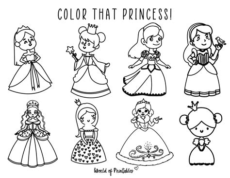 Example of a self-created princess coloring page