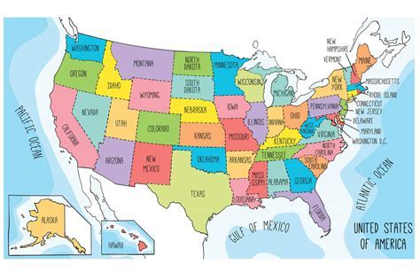 Create Your Own Printable US Maps with State Names