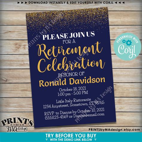 Create Your Own Retirement Party Invitation