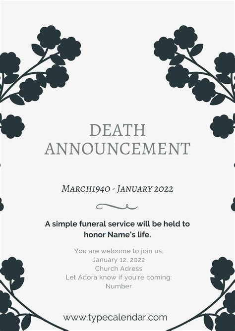 Creating a Death Notice