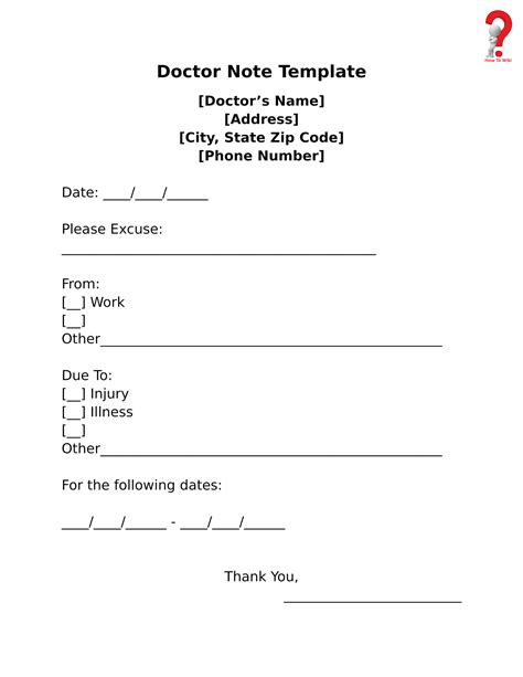 Creating a Fake Doctor's Note Template