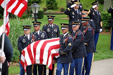 A personalized military funeral with a special song being played