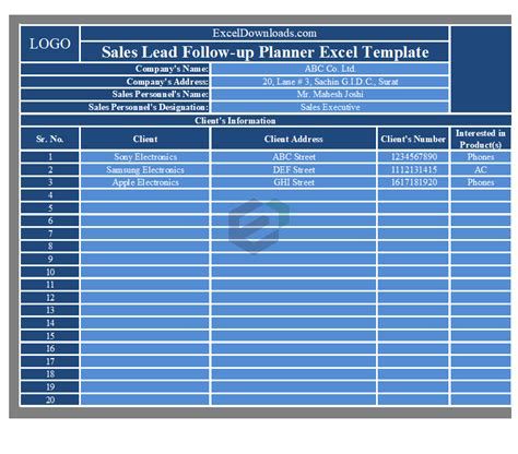 Creating a sales follow-up Excel template