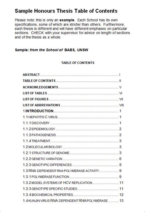 Creating a Table of Contents