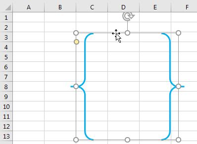 Creating brackets in Excel