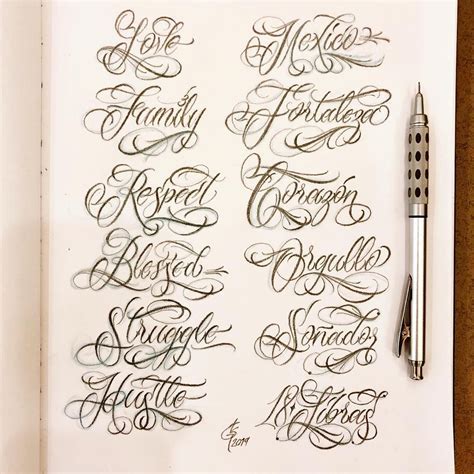 Creating custom tattoo lettering fonts process