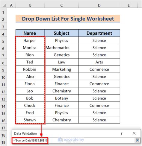 Creating Dropdown List from Another Sheet