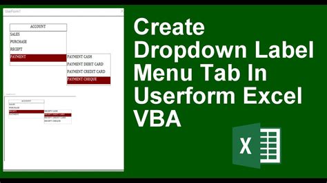 Creating Dropdown Menu in VBA