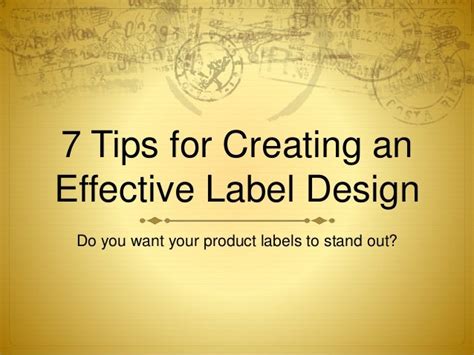 Tips for Creating Effective Labels