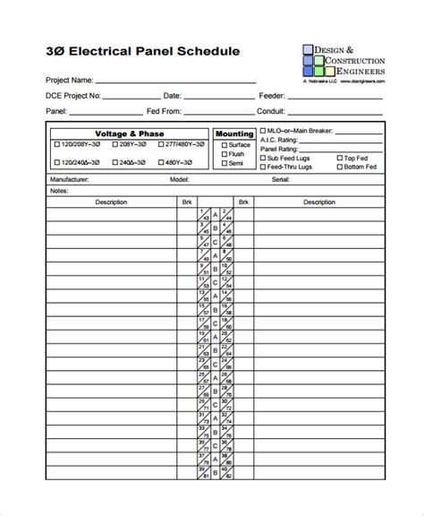 Creating Electrical Panel Schedule Template