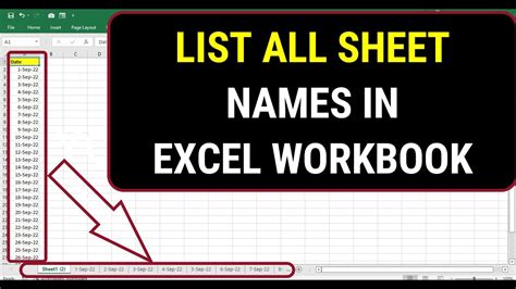 Creating Excel Sheet Names List