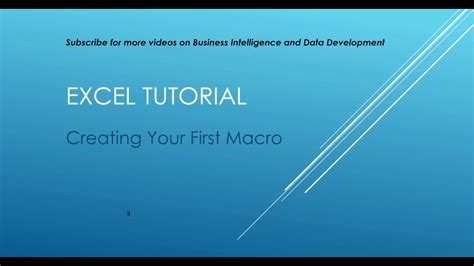Creating Your First Macro