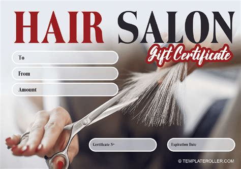 Creating a Haircut Gift Certificate Template