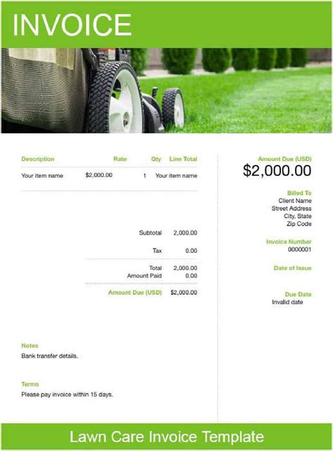 Creating Landscaping Invoice Template Google Docs