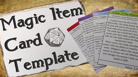 Creating Your Magic Item Card Template