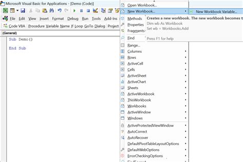 Creating New Workbook in VBA