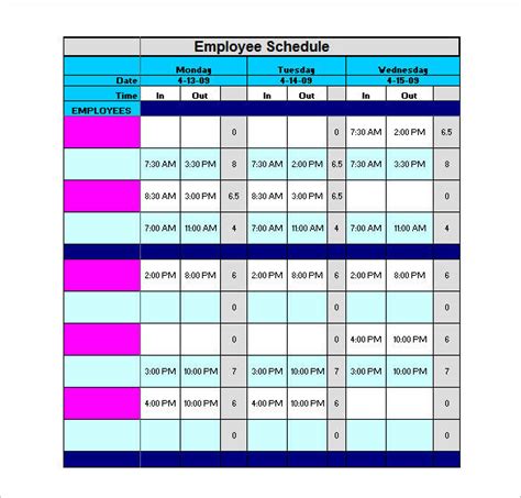 Creating a Nursing Staff Schedule Template