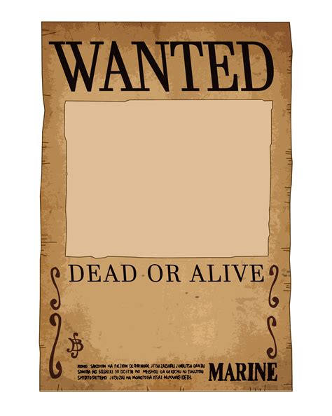 A screenshot of a One Piece bounty poster template in Adobe Photoshop