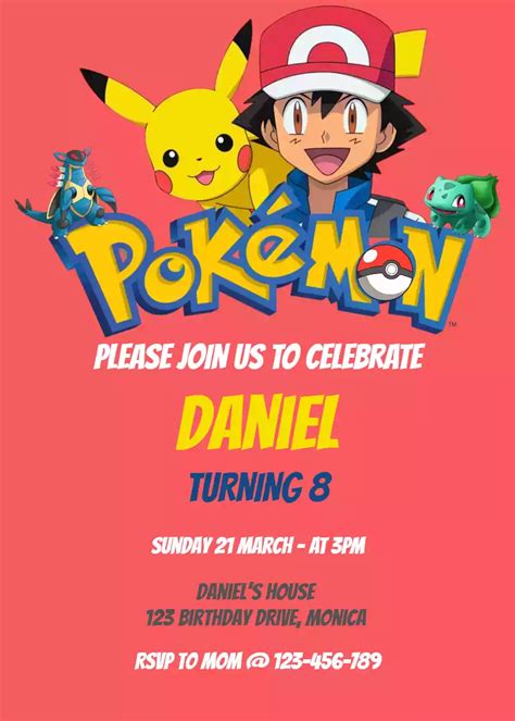 Tips for Creating Your Own Pokémon Birthday Invitation Templates