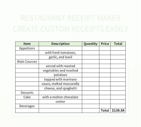 Creating a Receipt Template in Google Sheets