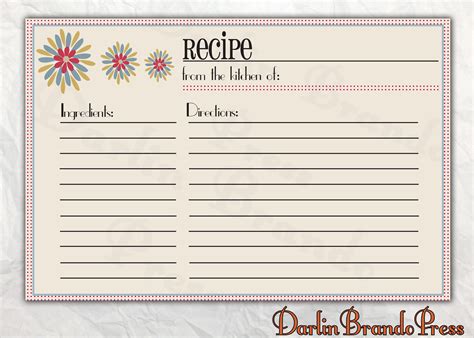 Creating Your Own Recipe Card Template