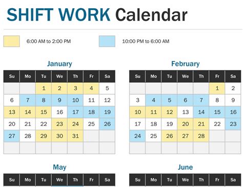 Creating a Shift Work Calendar Template